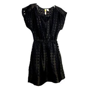 Mimi Chica Lined Women's Mini Dress Black Cinch Waist Lined Short Sleeve S